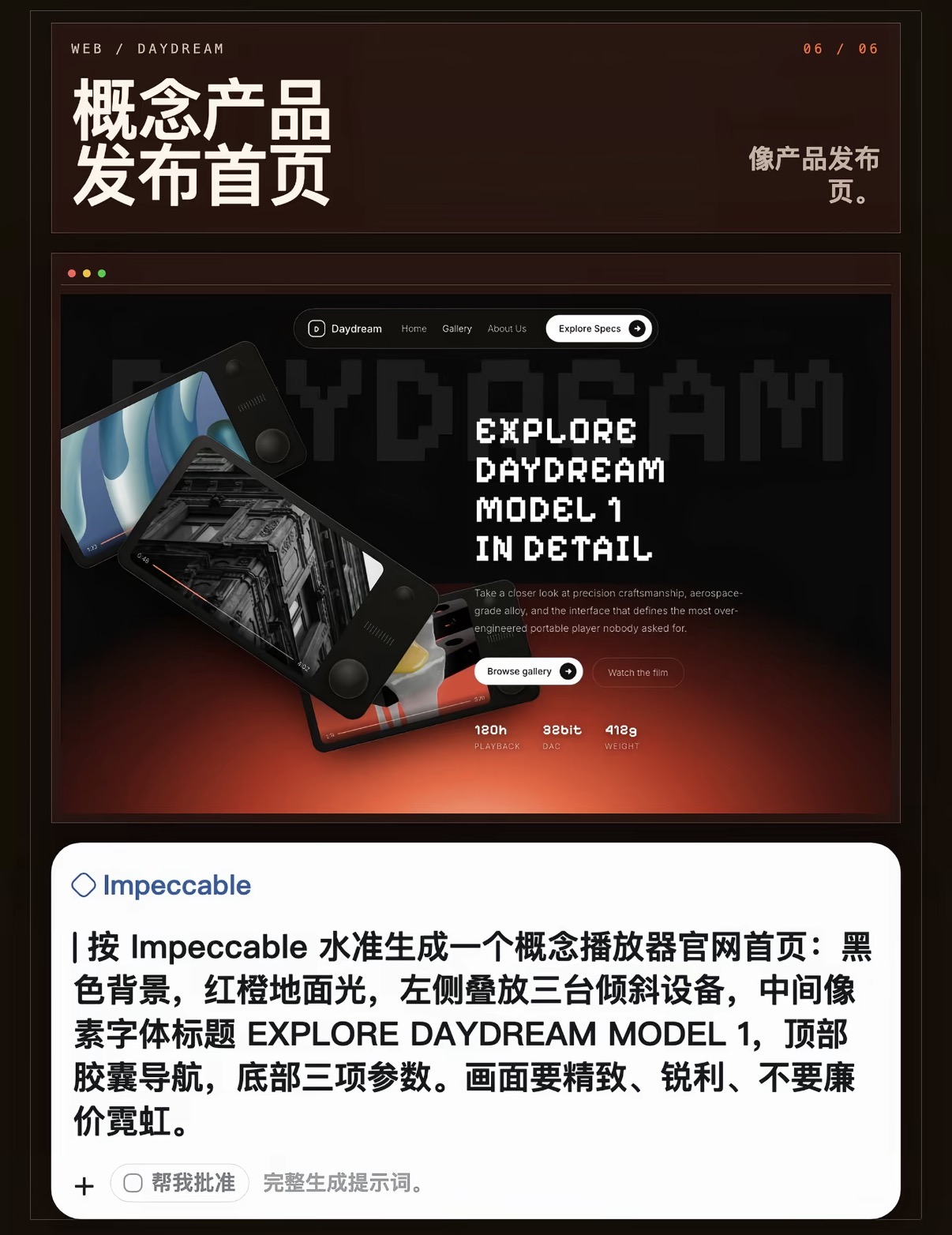 Impeccable：概念产品发布首页